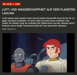 Captain Future im Programm bei ProSiebenMAXX