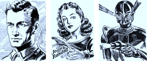 CF, Joan und Grag als Pulp-Charaktere